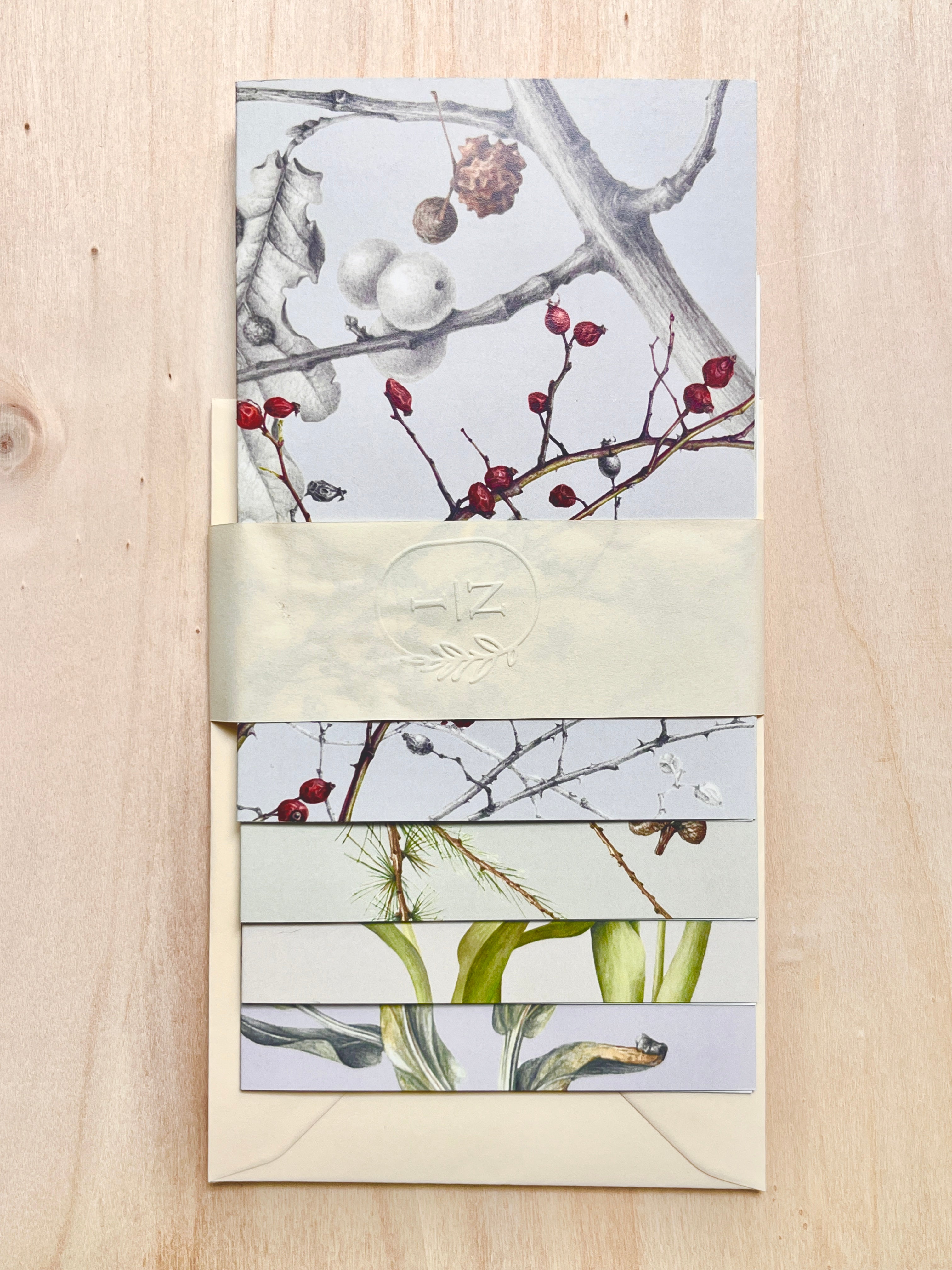 Set of 4 with envelopes, different patterns