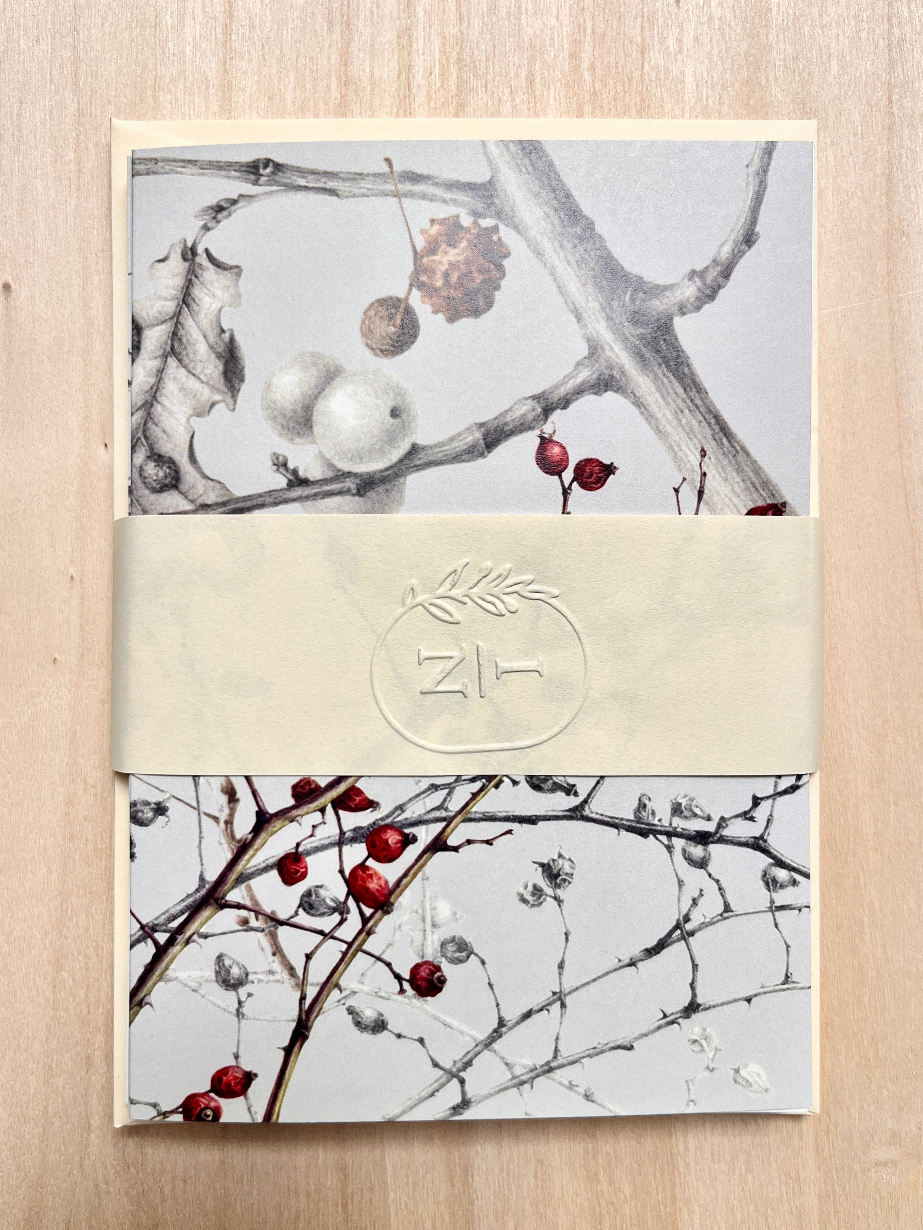 Set of 6 with envelopes, same pattern - Transylvanian Meadows