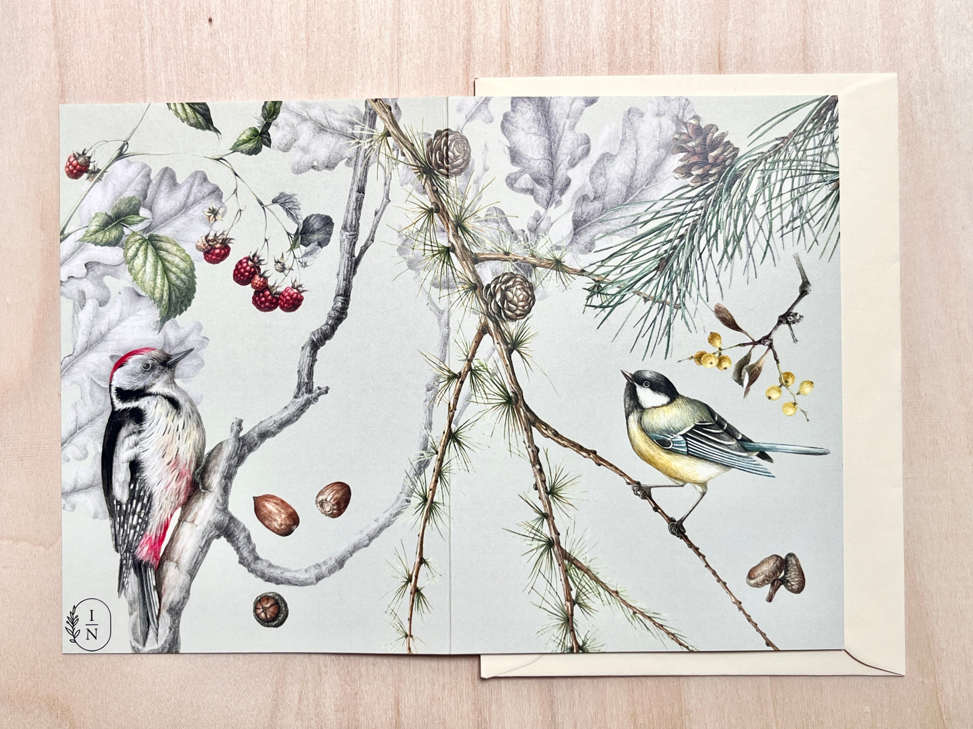 Set of 6 with envelopes, same pattern - Transylvanian Woods